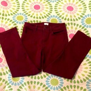 J.Jill burgundy high rise crop jeans